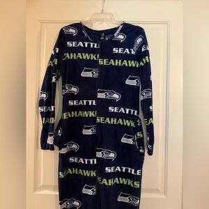 NFL Seattle Seahawks Navy and Lime Onesie Pajamas